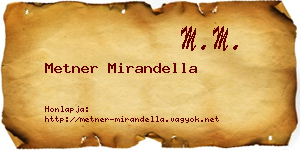 Metner Mirandella névjegykártya